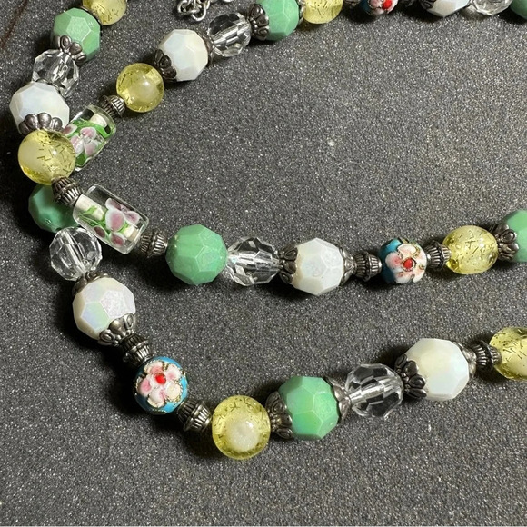 Premier Designs Wildflowers Multicolor Beaded Necklace 44 Inches Long - Picture 3 of 6